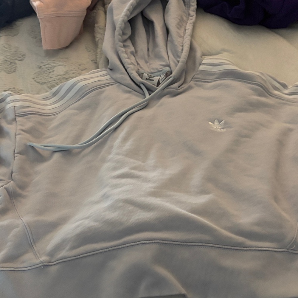 Adidas Pale Gray Hoodie with Logo